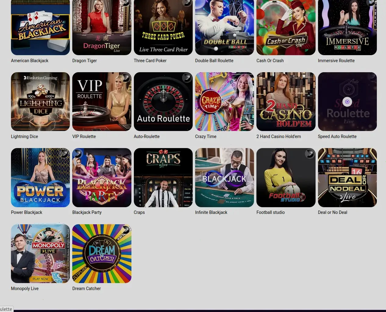 Catalogo giochi Fortuna Casino